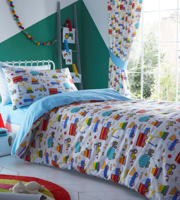 Bright Trucks Toddler Size Duvet Set