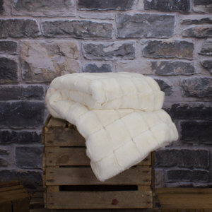 Snow Colour Caspian Faux Fur Throw