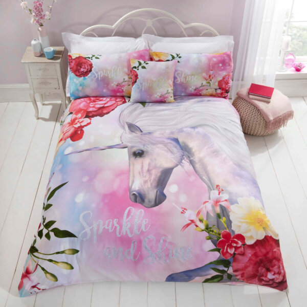 Sparkle & Shine Unicorn King size duvet cover set