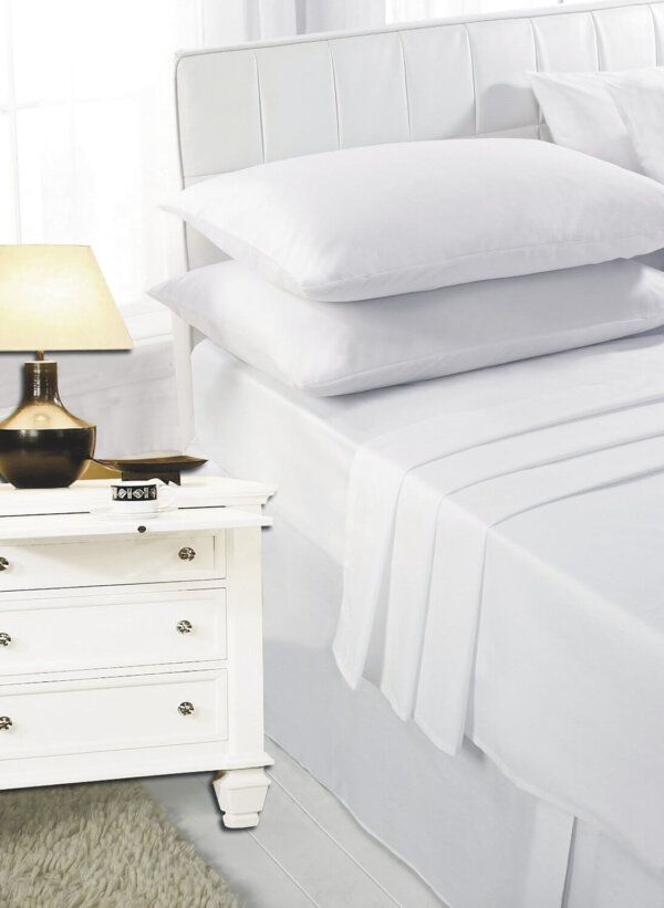 400 Thread Count Single Flat Sheet White