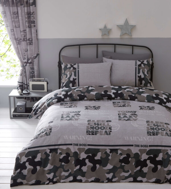 SINGLE BED CAMOUFLAGE DUVET COVER