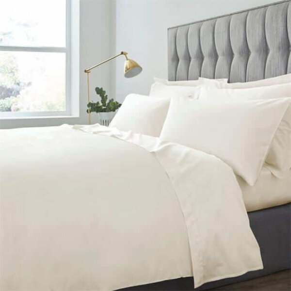 200 Thread Count 100% Egyptian Cotton King Size Duvet Cover Set- Cream