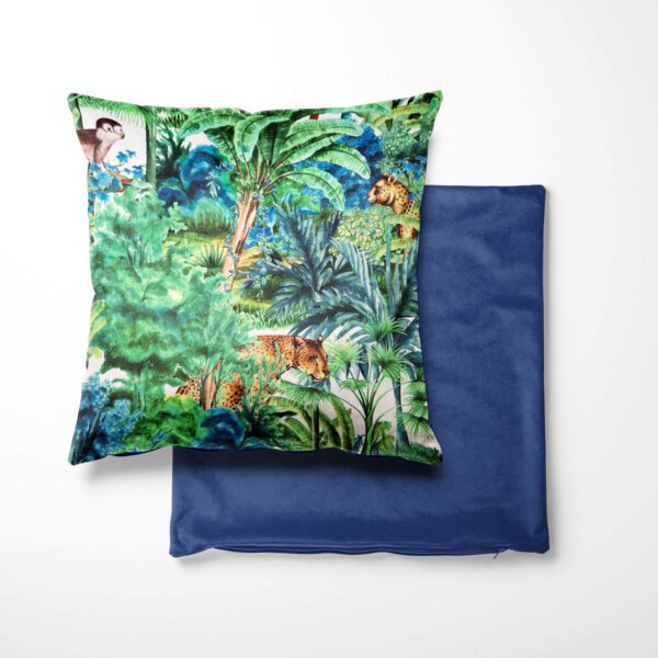 Printed Velvet Cushion Cover filled 18" CVC047