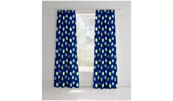 Football Curtains Blue