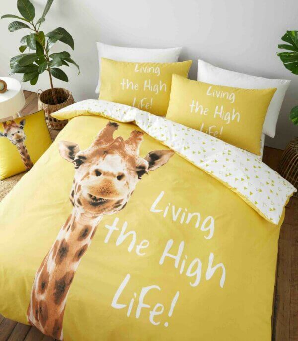 Giraffe Single Duvet Set Yellow