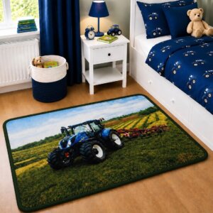 Kids New Holland Tractor Rug 80cm x 120cm
